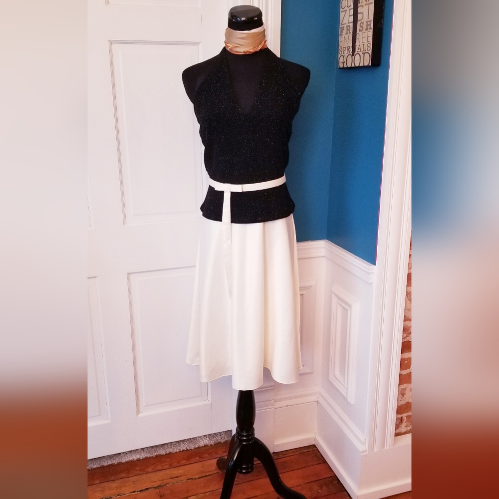 Scott McClintock glitter black & cream cocktail dress 6 8